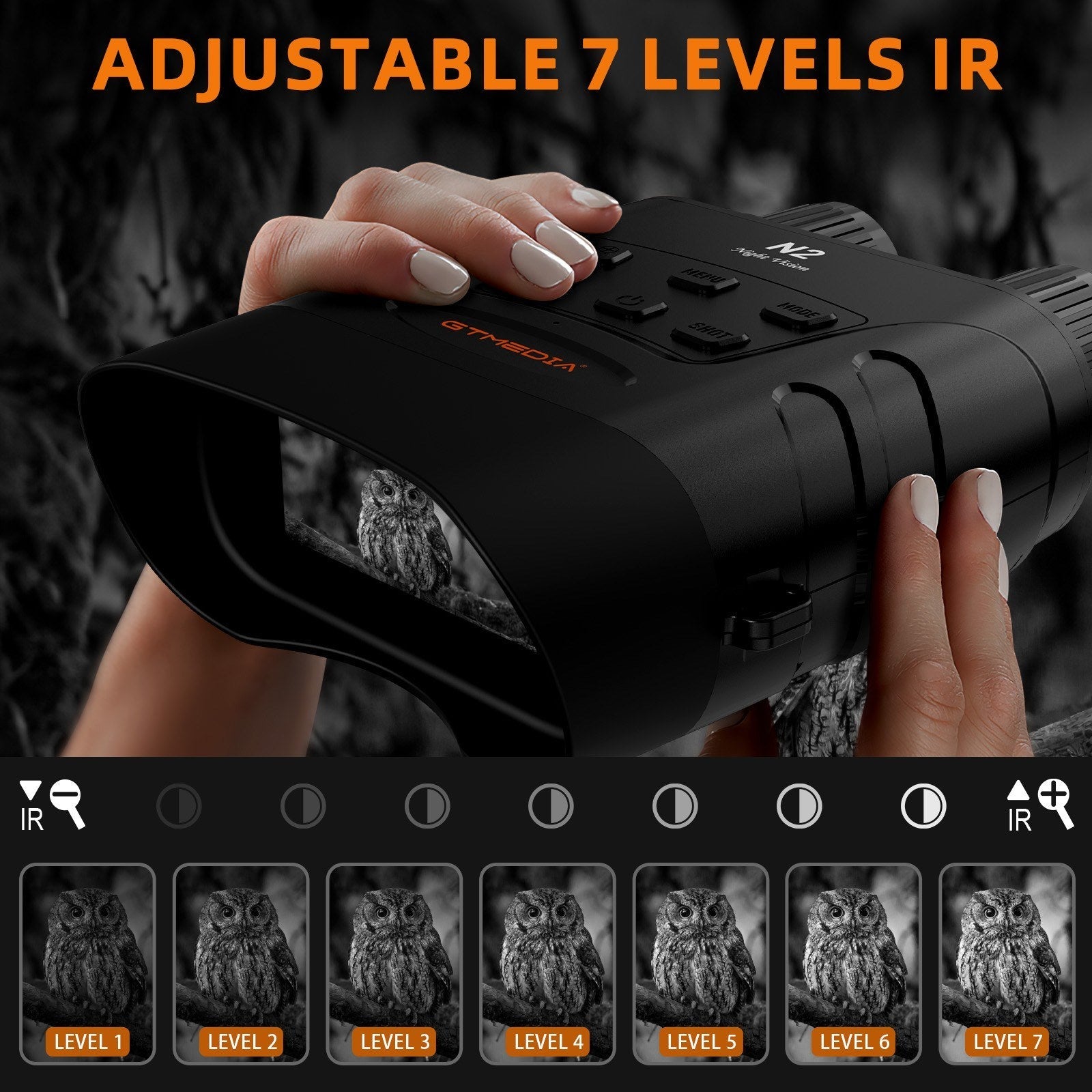 Night Vision Binoculars Night Vision Goggles with 2.4-inch Screen 5x Zoom Adjustable Brightness 1080P HD Video Recording for Outdoor Activities Hunting Wildlife Observation