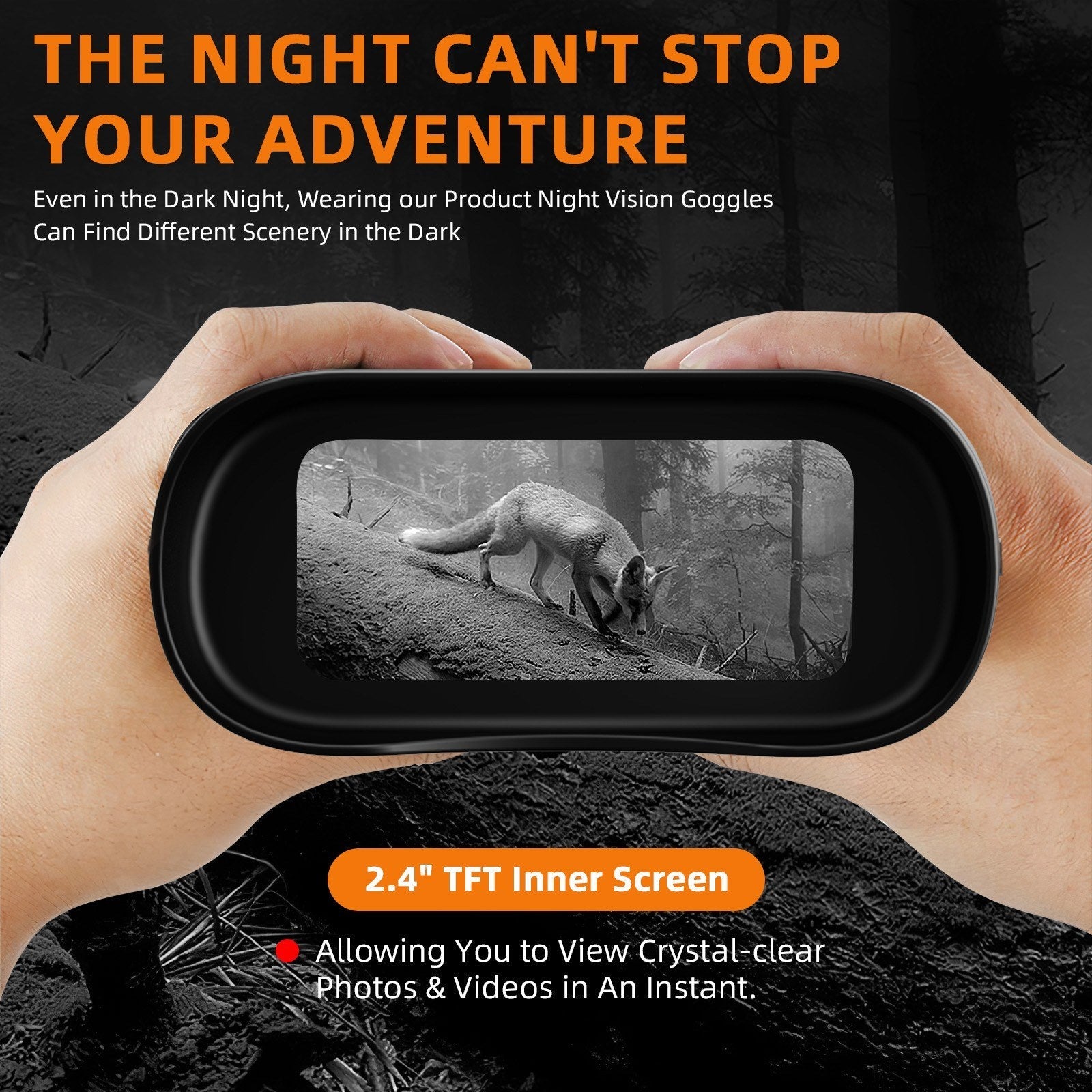 Night Vision Binoculars Night Vision Goggles with 2.4-inch Screen 5x Zoom Adjustable Brightness 1080P HD Video Recording for Outdoor Activities Hunting Wildlife Observation