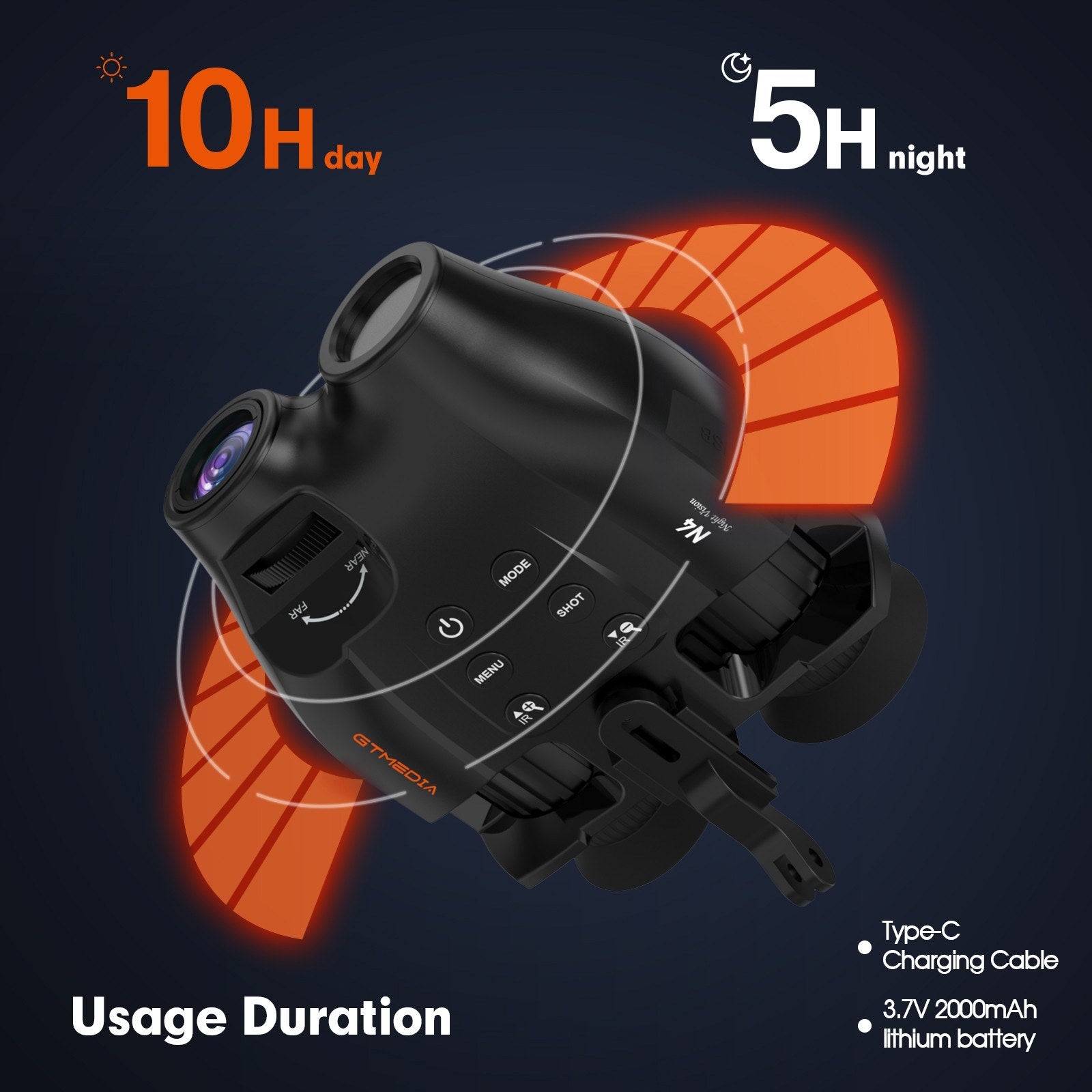 Night Vision Binoculars 7 Levels Infrared Light 5X Zoom Photo/Video Playback Head-Mounted Support Ideal for Outdoor Activities and Wildlife Observation