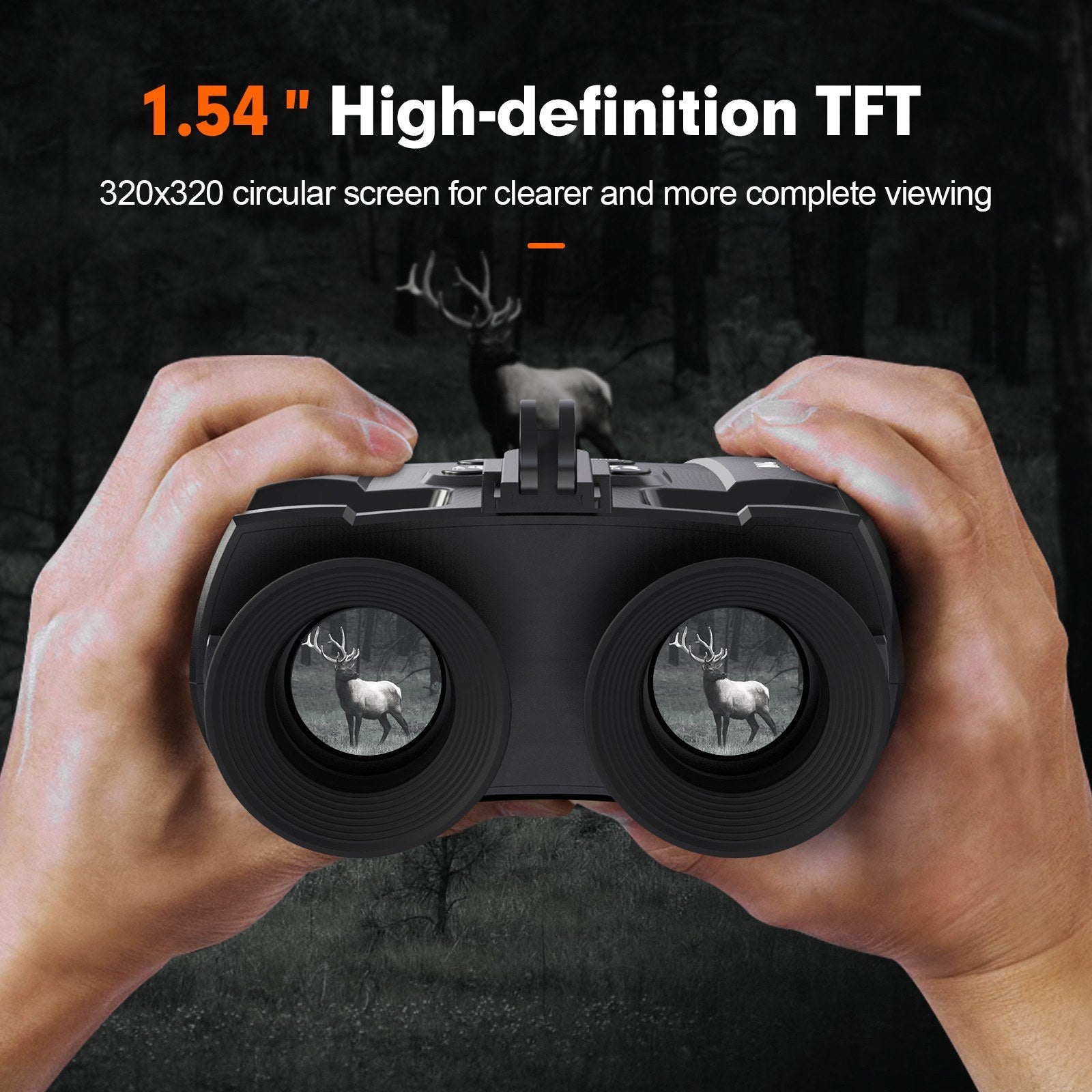 Night Vision Binoculars 7 Levels Infrared Light 5X Zoom Photo/Video Playback Head-Mounted Support Ideal for Outdoor Activities and Wildlife Observation