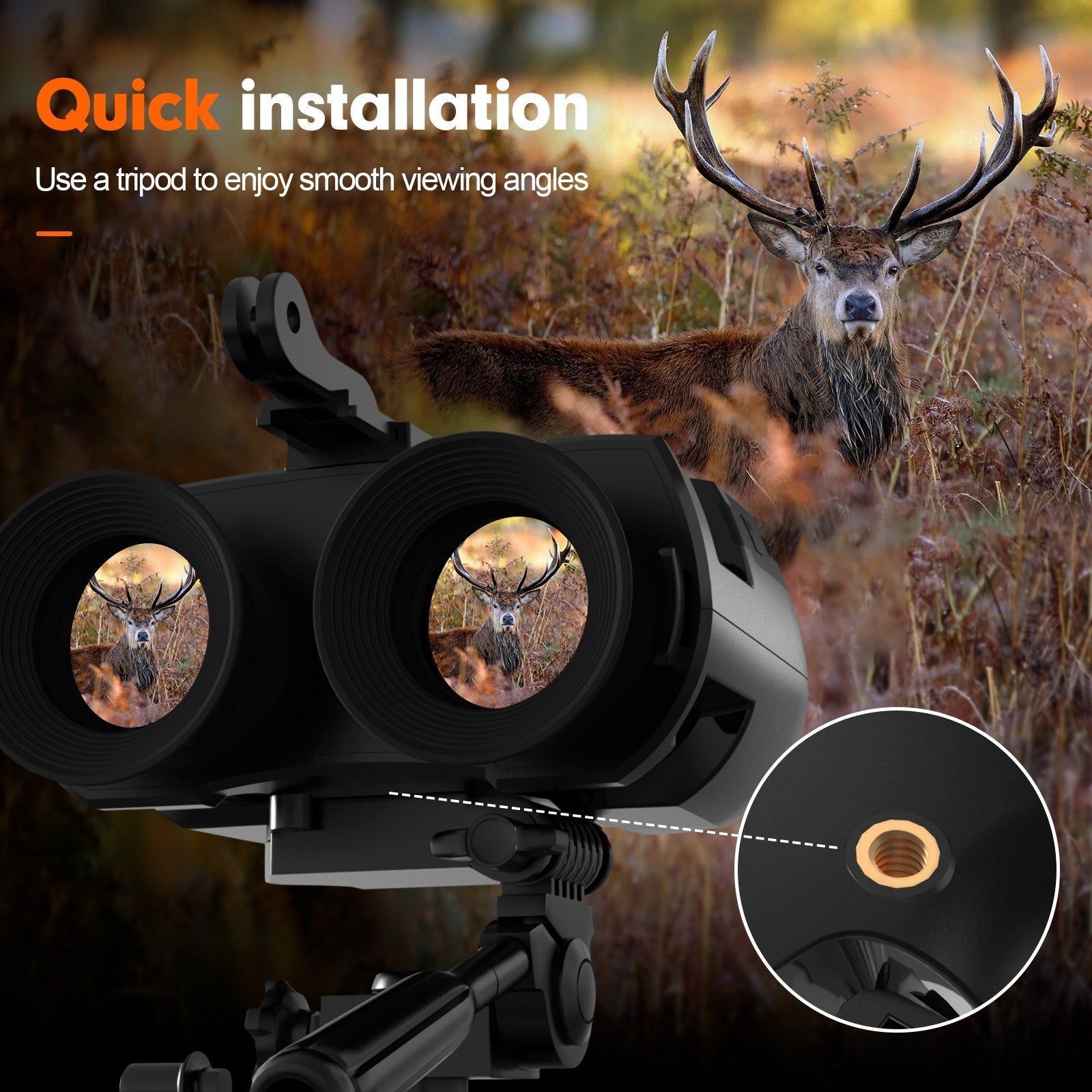 Night Vision Binoculars 7 Levels Infrared Light 5X Zoom Photo/Video Playback Head-Mounted Support Ideal for Outdoor Activities and Wildlife Observation