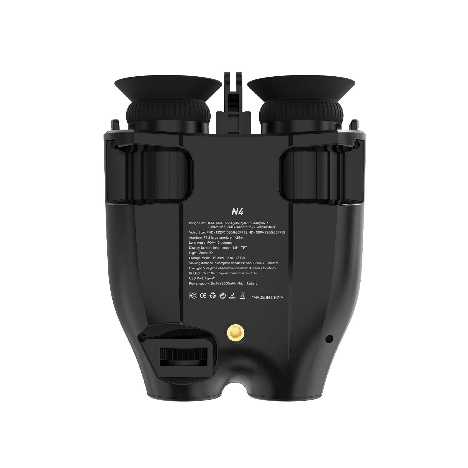 Night Vision Binoculars 7 Levels Infrared Light 5X Zoom Photo/Video Playback Head-Mounted Support Ideal for Outdoor Activities and Wildlife Observation