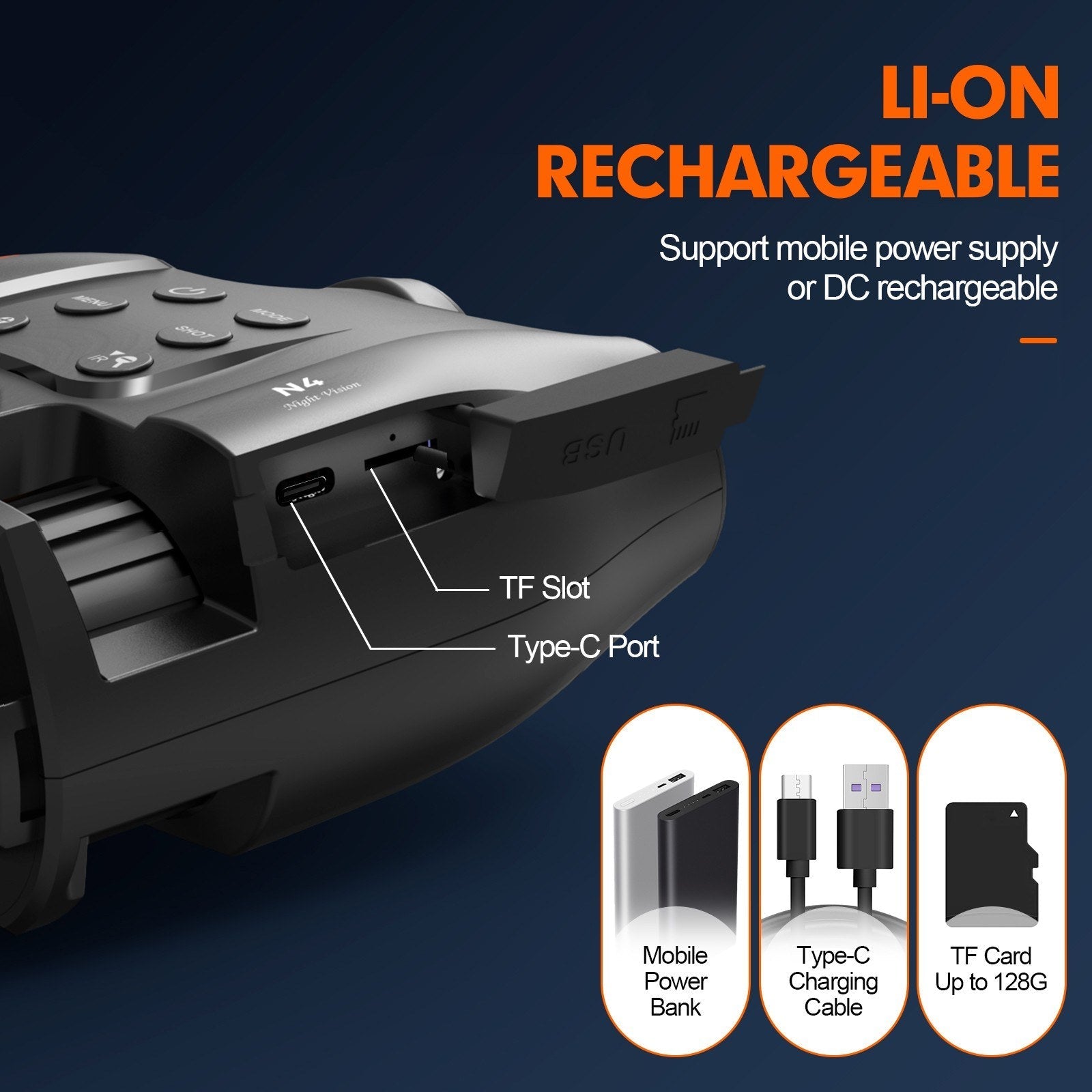 Night Vision Binoculars 7 Levels Infrared Light 5X Zoom Photo/Video Playback Head-Mounted Support Ideal for Outdoor Activities and Wildlife Observation