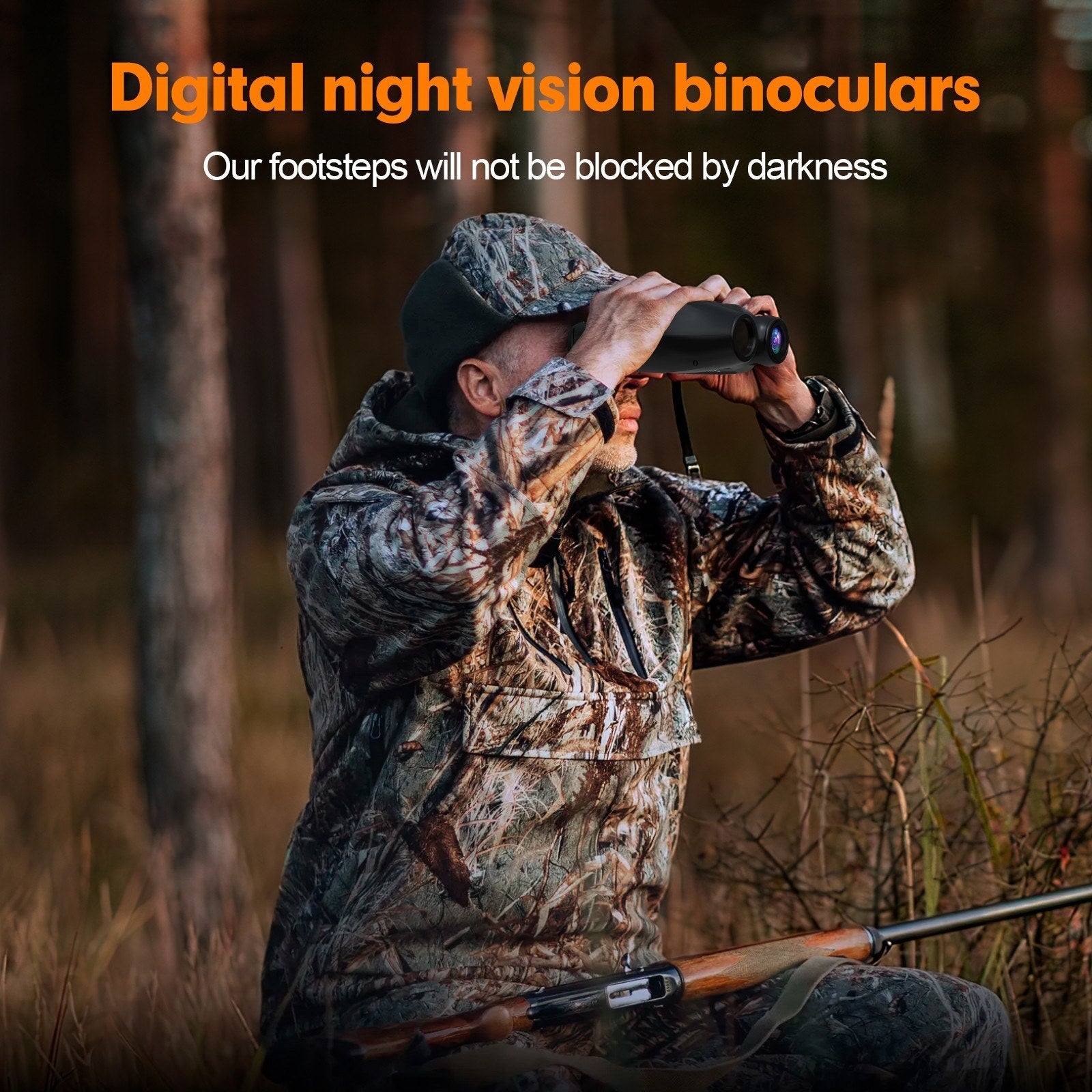 Night Vision Binoculars 7 Levels Infrared Light 5X Zoom Photo/Video Playback Head-Mounted Support Ideal for Outdoor Activities and Wildlife Observation