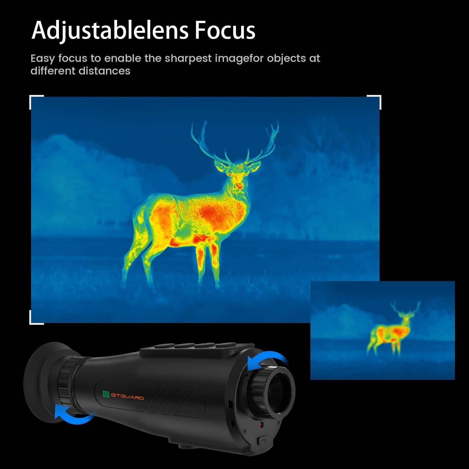 AI Thermal Monocular Thermal Imaging Camera - 8x Digital Zoom, 60Hz AMOLED Display, IP66 Waterproof, Built-in 32GB Storage, WiFi Hotspot/Station for Smartphone Connectivity