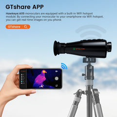 AI Thermal Monocular Thermal Imaging Camera - 8x Digital Zoom, 60Hz AMOLED Display, IP66 Waterproof, Built-in 32GB Storage, WiFi Hotspot/Station for Smartphone Connectivity