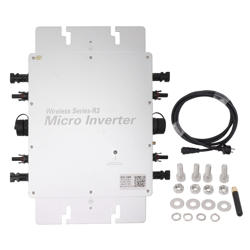 2400W Solar Micro Inverter IP65 Waterproof Solar Grid Tie Inverter Solar Home Power Generation System 100V‑240V