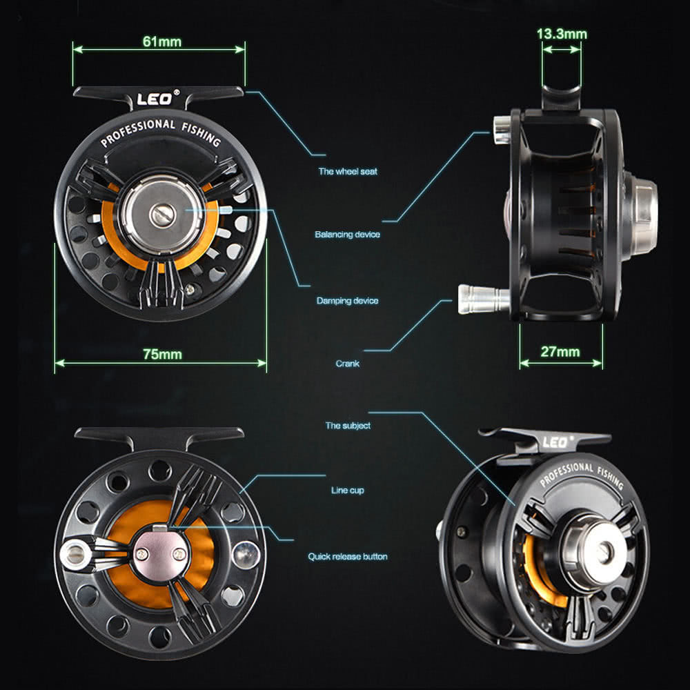 3BB Ball Bearing Full Metal Fly Fish Reel Former Rafting Ice Fishing Vessel Wheel Left/Right Interchangeable