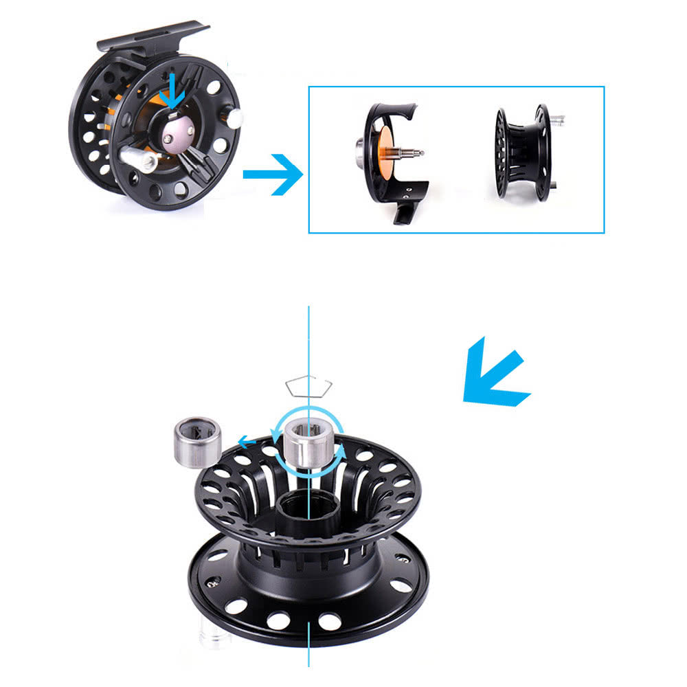 3BB Ball Bearing Full Metal Fly Fish Reel Former Rafting Ice Fishing Vessel Wheel Left/Right Interchangeable