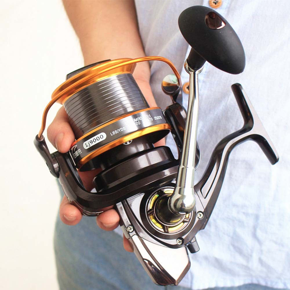 12+1BB 13Ball Bearings Left/Right Interchangeable LJ9000 Super Big Sea Fishing Wheel Metal Spinning Reel High Speed 4.11:1