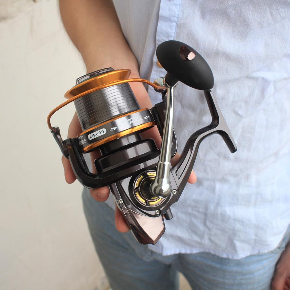 12+1BB 13Ball Bearings Left/Right Interchangeable LJ9000 Super Big Sea Fishing Wheel Metal Spinning Reel High Speed 4.11:1