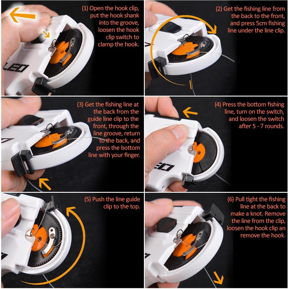 Electric Fishing Hook Tier Machine Fishing Hooks Line Knot Fast Tying Device Equipment