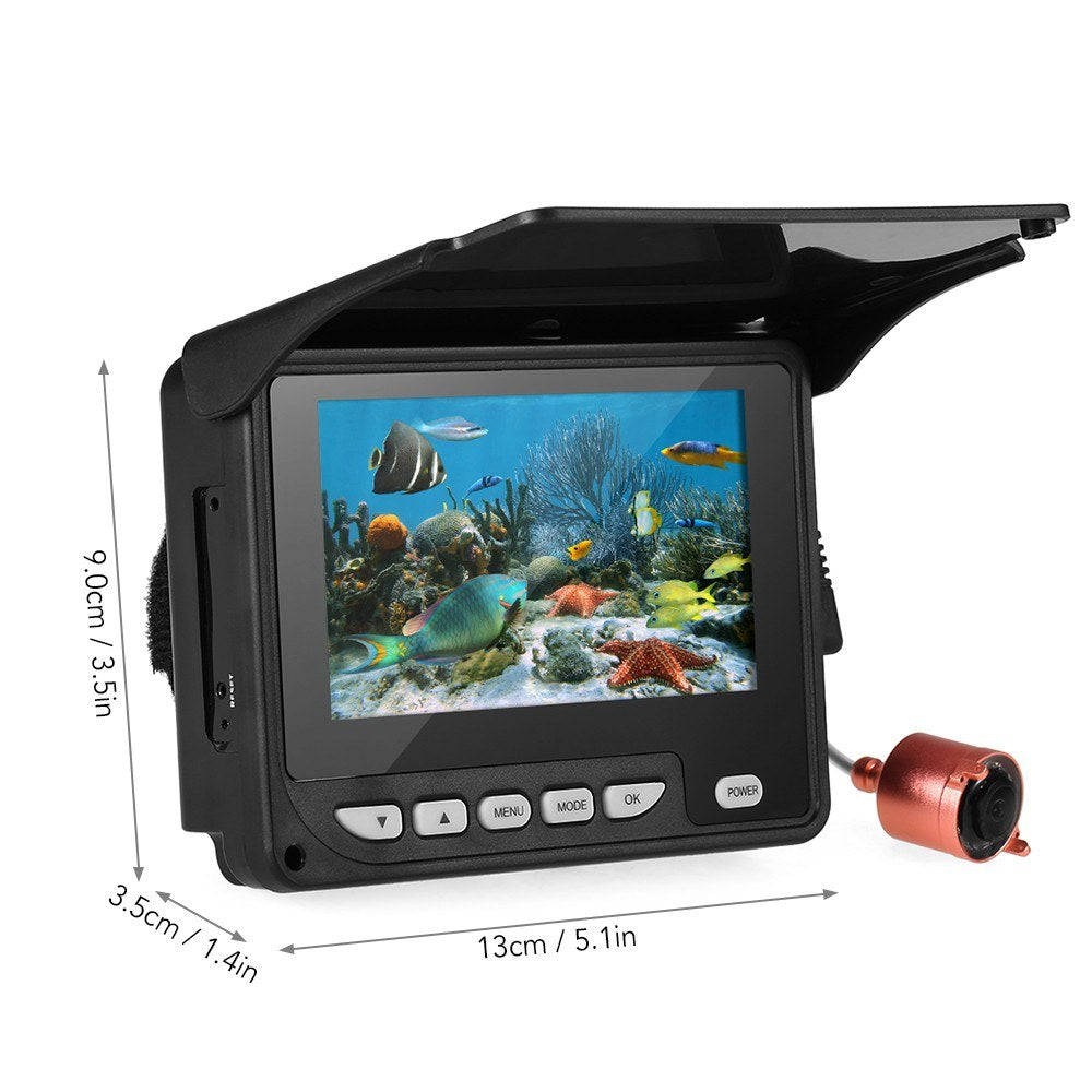 4.3 Inch Portable Underwater Fishing Camera Fish Finder Waterproof Night Vision Ice Boat Fishing Camera 20M Cable with Carry Bag