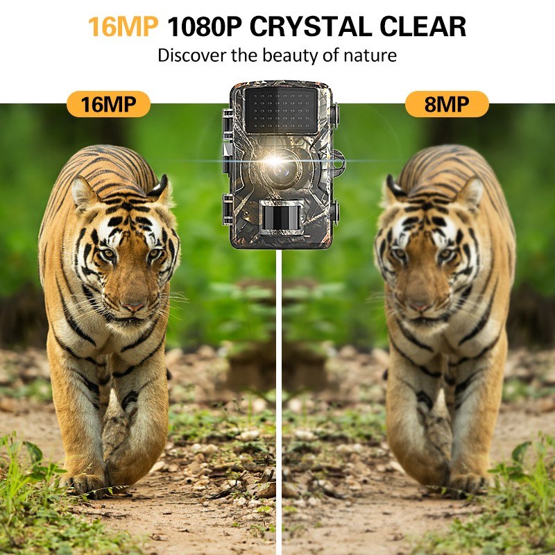 16MP 1080P Wildlife Hunting Trail and Game Camera Motion Activated IP66 Waterproof Infrared Night Vision Hunting Scouting Camera