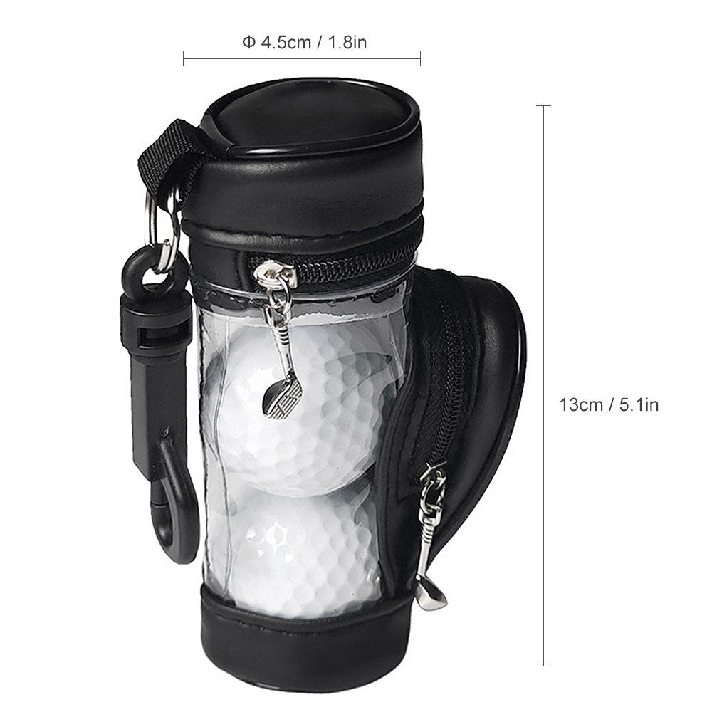 Golf Balls and Tees Pouch Bag Storage Case Holder with 3 Balls and 3 Tees Set