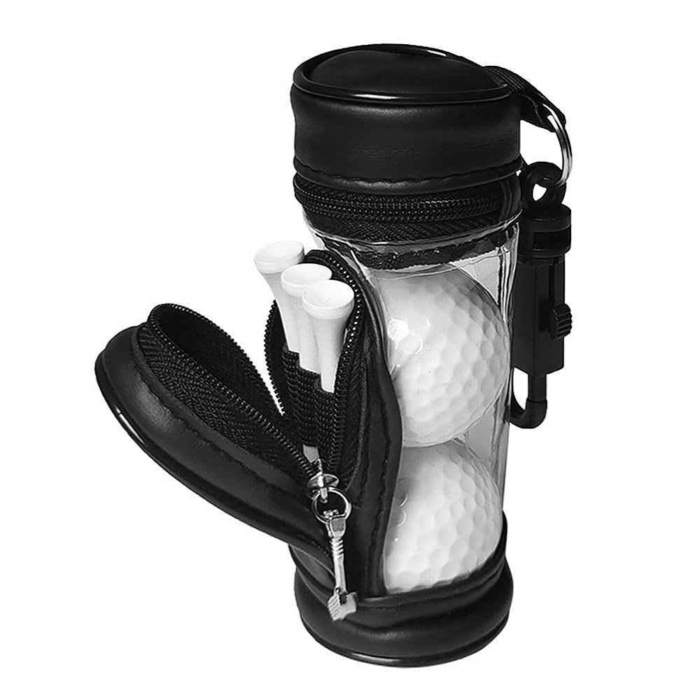 Golf Balls and Tees Pouch Bag Storage Case Holder with 3 Balls and 3 Tees Set