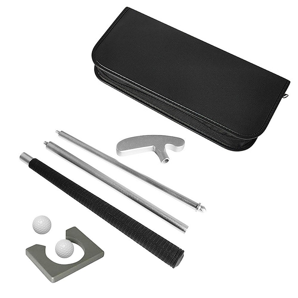 Golf Putting Set with Golf Putter 2 Golf Balls Golf Putting Cup for Travel Indoor Golf Putting Practice Portable Golf Putter Kit Fits for Right Handed