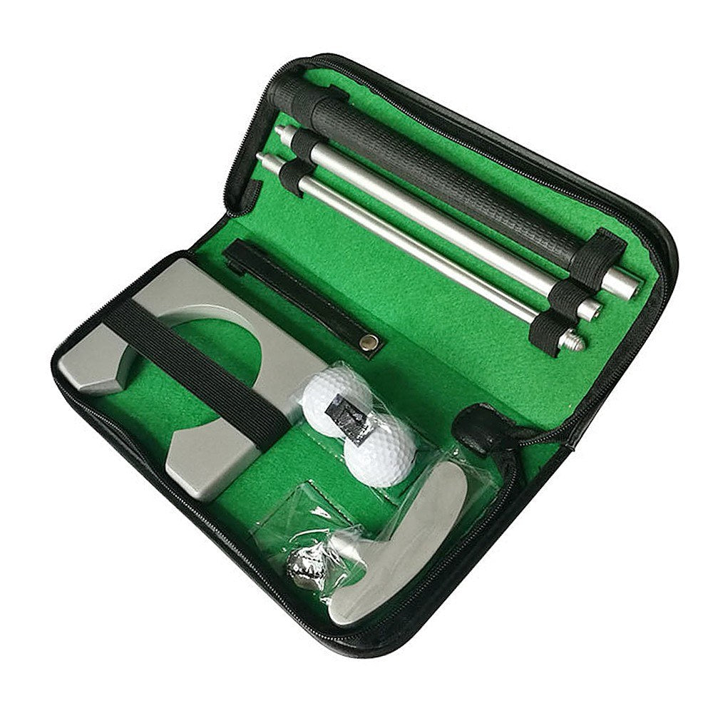 Golf Putting Set with Golf Putter 2 Golf Balls Golf Putting Cup for Travel Indoor Golf Putting Practice Portable Golf Putter Kit Fits for Right Handed