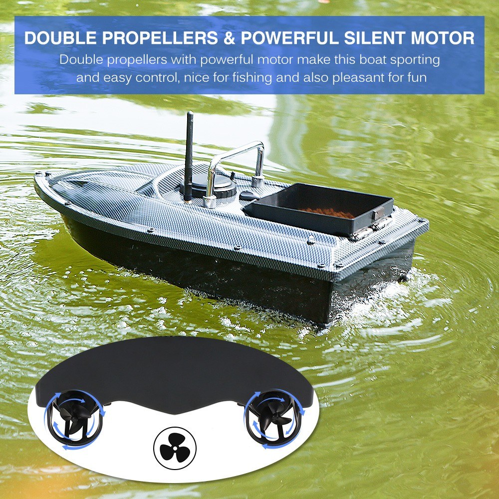 4 Positioning Points GPS Fishing Bait Boat with Single Bait Containers Automatic Bait Boat with Remote Control 3.3lb Load 5200mAh Battery