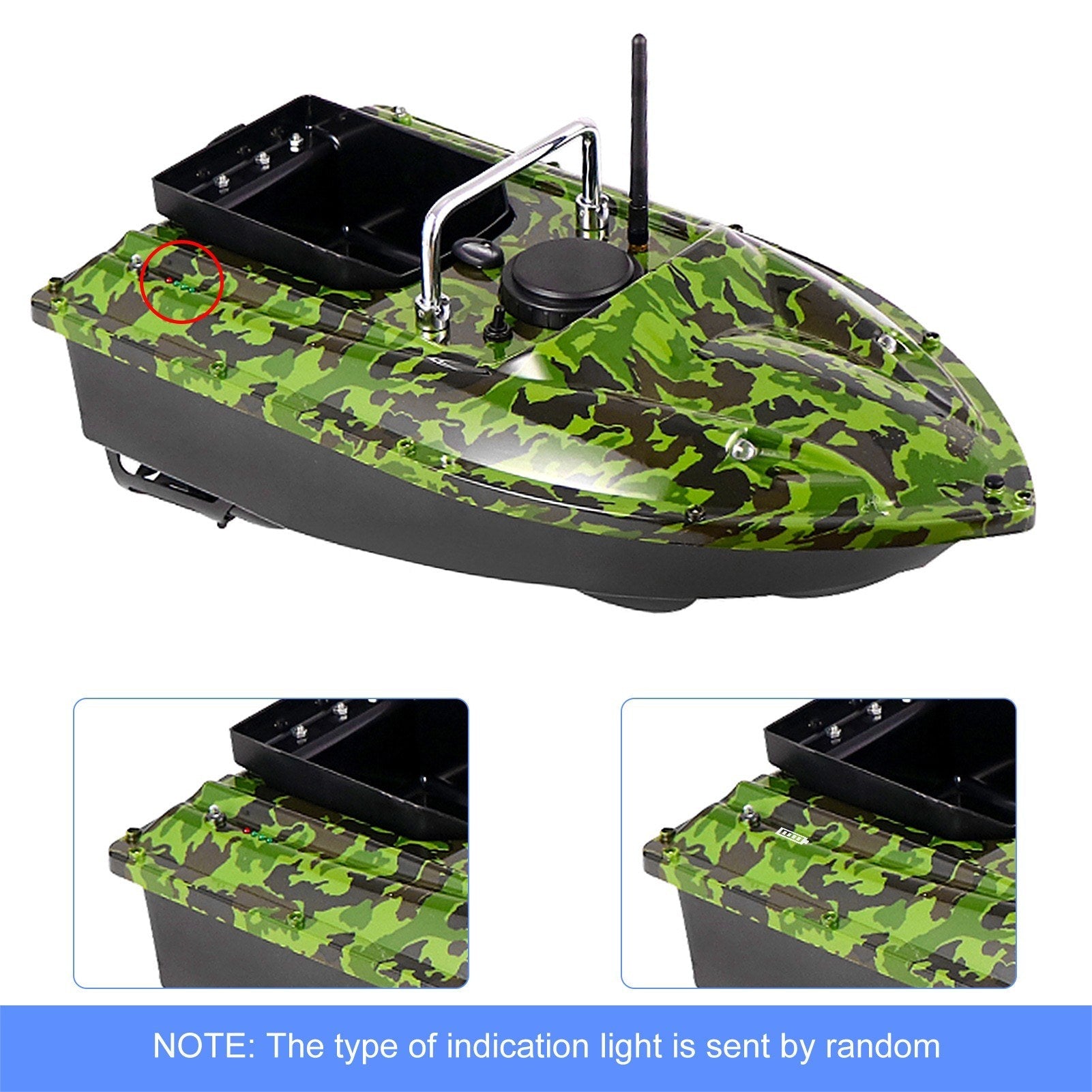 4 Positioning Points GPS Fishing Bait Boat with Single Bait Containers Automatic Bait Boat with Remote Control 3.3lb Load 5200mAh Battery