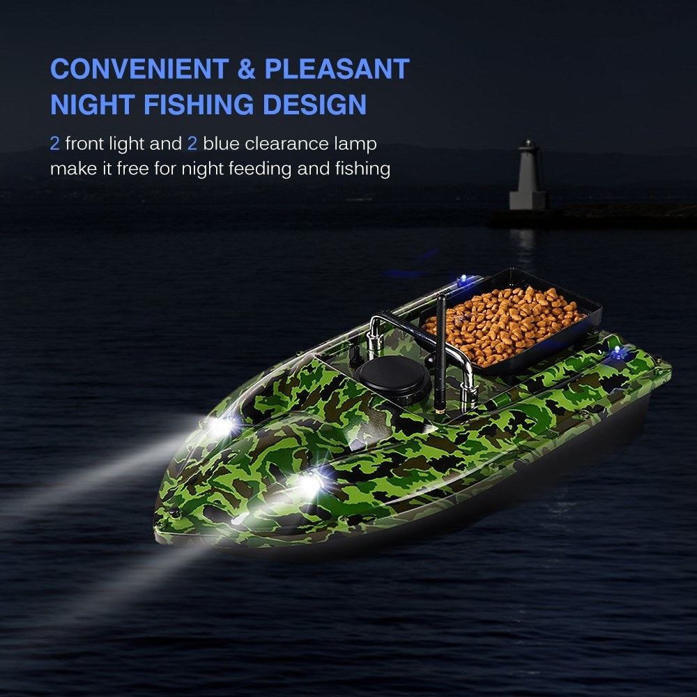 4 Positioning Points GPS Fishing Bait Boat with Single Bait Containers Automatic Bait Boat with Remote Control 3.3lb Load 5200mAh Battery