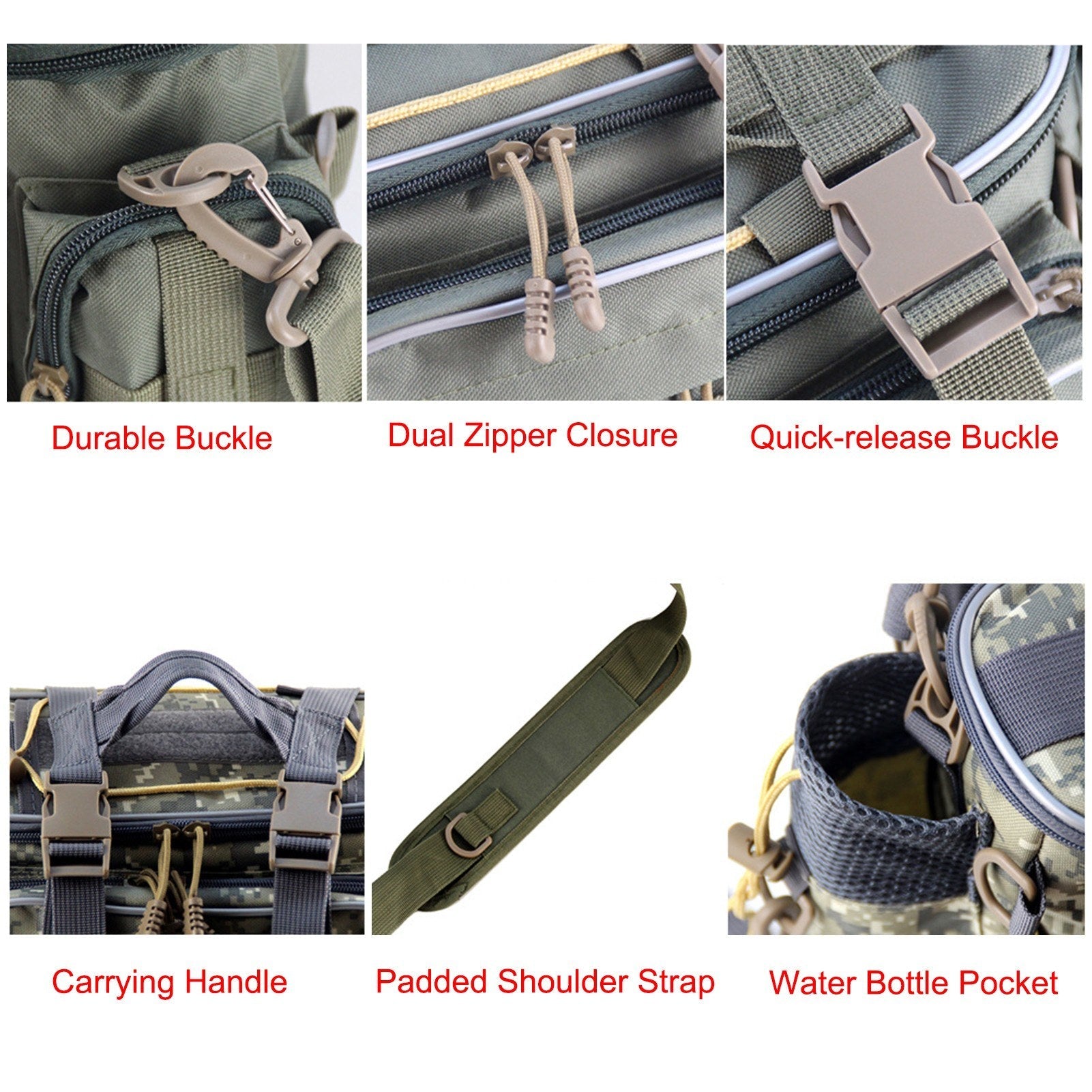 Fishing Tackle Bag Fishing Gear Storage Bag Organizer Waist Bag Messenger Bag Handbag