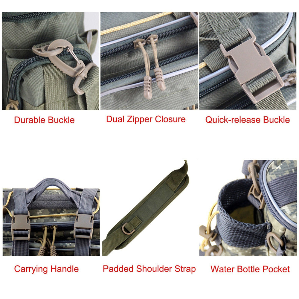 Fishing Tackle Bag Fishing Gear Storage Bag Organizer Waist Bag Messenger Bag Handbag