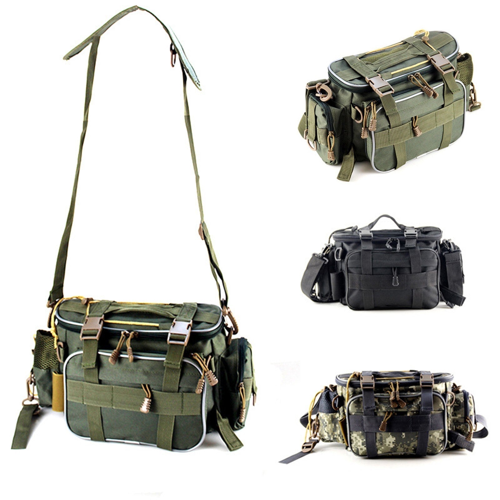 Fishing Tackle Bag Fishing Gear Storage Bag Organizer Waist Bag Messenger Bag Handbag