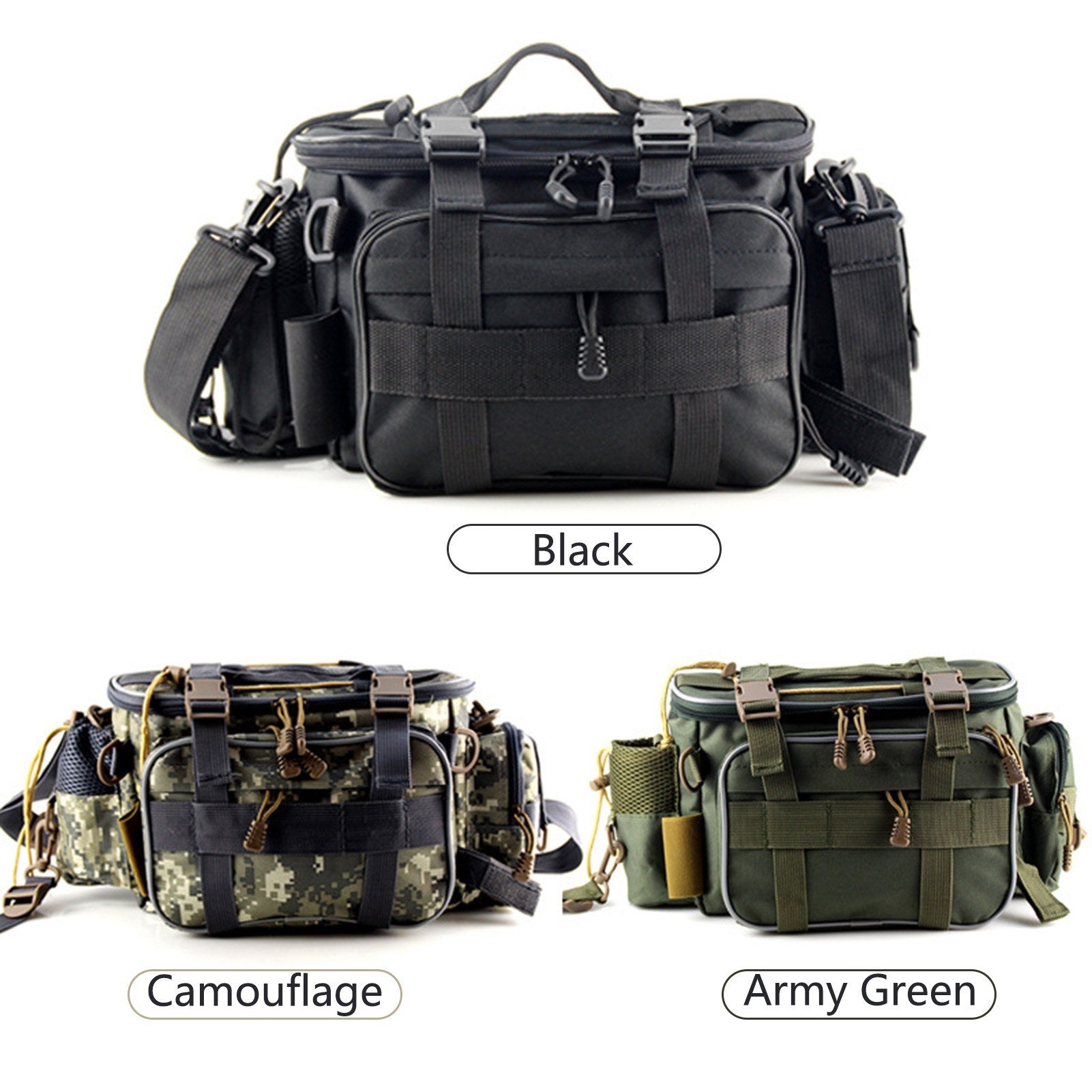 Fishing Tackle Bag Fishing Gear Storage Bag Organizer Waist Bag Messenger Bag Handbag