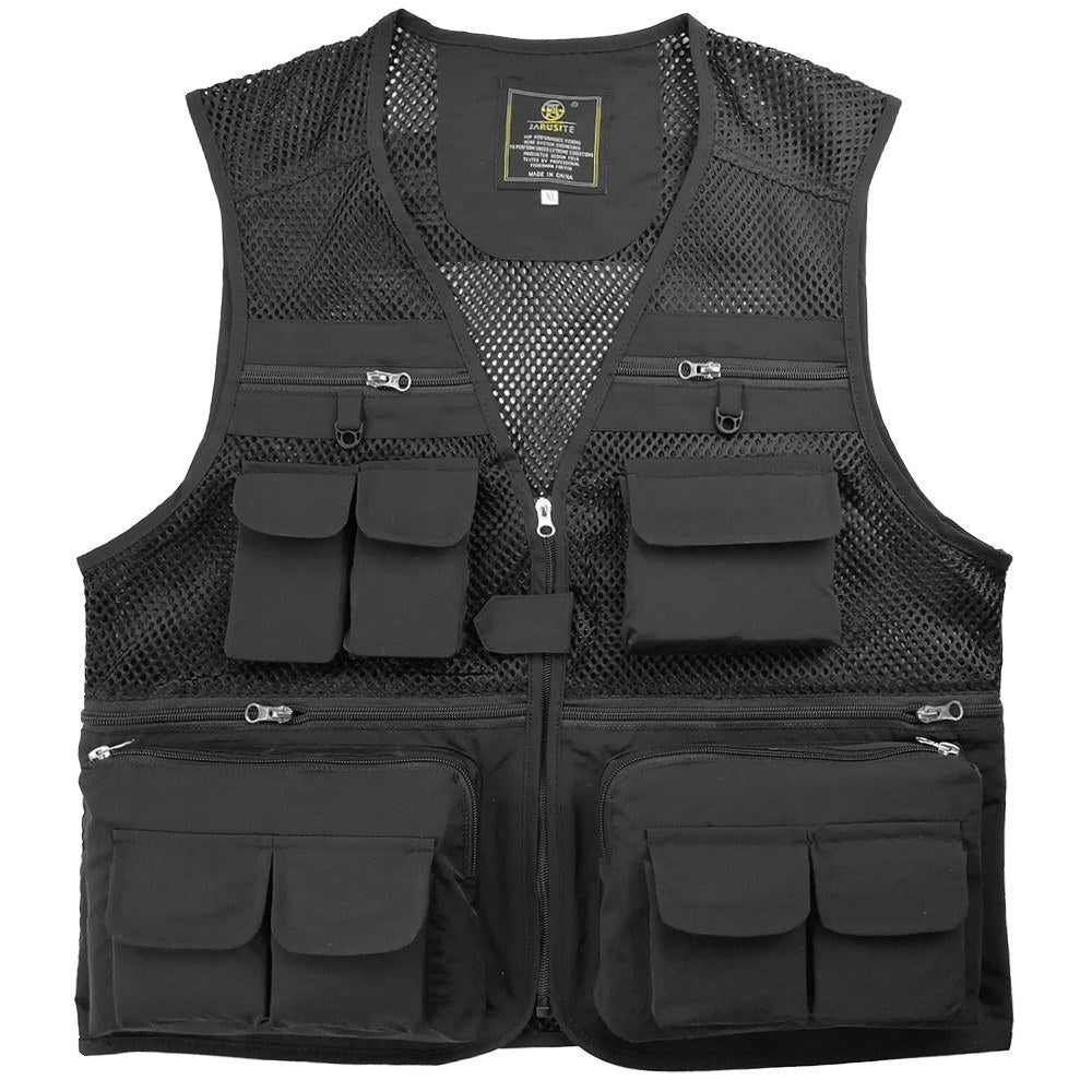 Fishing Vest Breathable Fishing Travel Mesh Vest with Zipper Pockets Summer Work Vest for Outdoor Activities