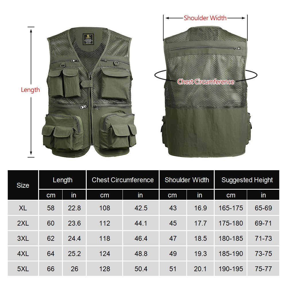 Fishing Vest Breathable Fishing Travel Mesh Vest with Zipper Pockets Summer Work Vest for Outdoor Activities
