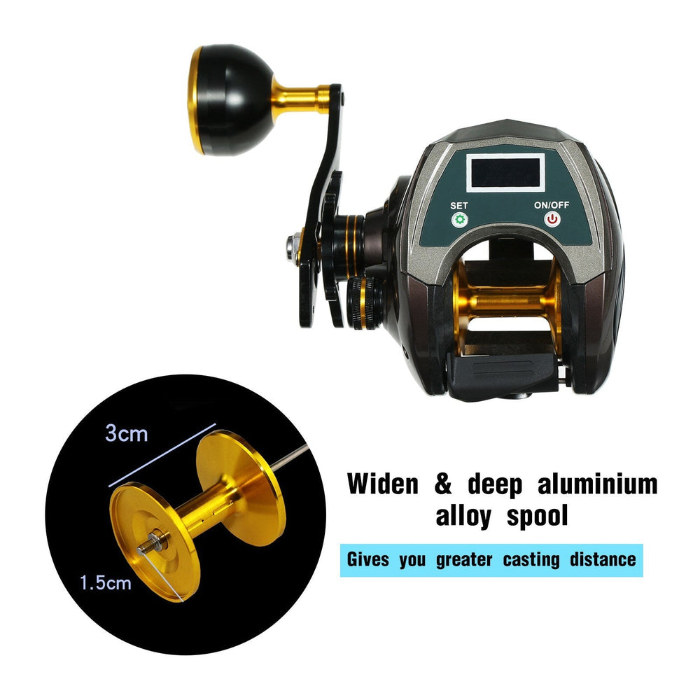 USB Rechargeable Baitcasting Reel: Carbon Fiber, 9+1BB, Electric, Display, High Speed 6.4:1 - Power & Precision