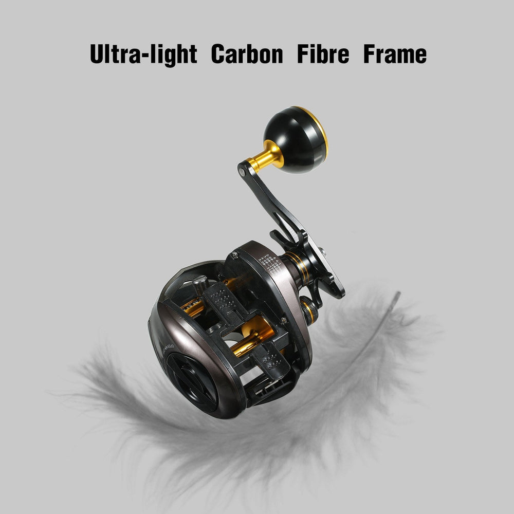 USB Rechargeable Baitcasting Reel: Carbon Fiber, 9+1BB, Electric, Display, High Speed 6.4:1 - Power & Precision