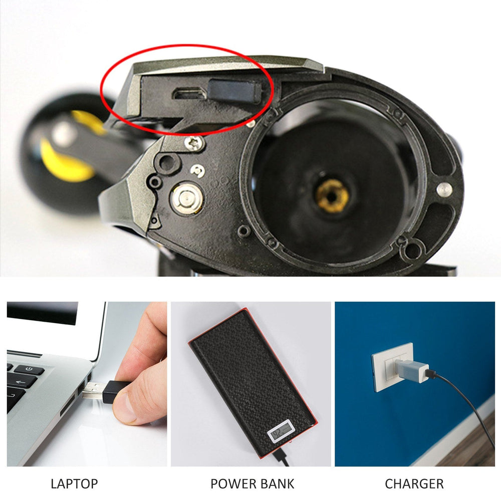 USB Rechargeable Baitcasting Reel: Carbon Fiber, 9+1BB, Electric, Display, High Speed 6.4:1 - Power & Precision