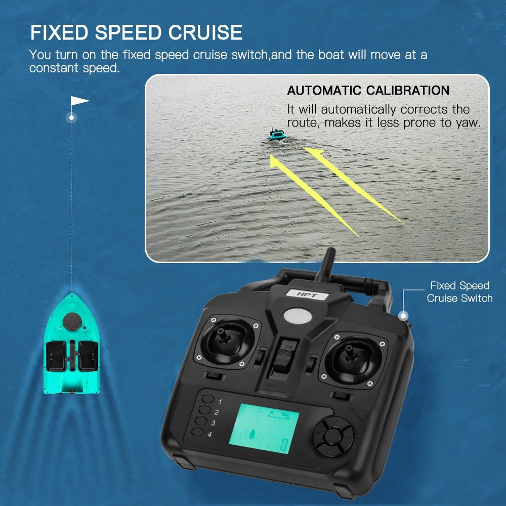 Wireless GPS Fishing Bait Boat 3 Bait Containers Remote Control Bait Boat with 16-points GPS Positioning Function Automatic Return Function