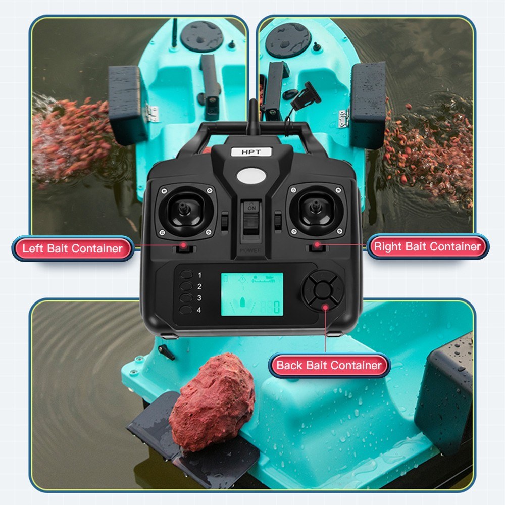 Wireless GPS Fishing Bait Boat 3 Bait Containers Remote Control Bait Boat with 16-points GPS Positioning Function Automatic Return Function
