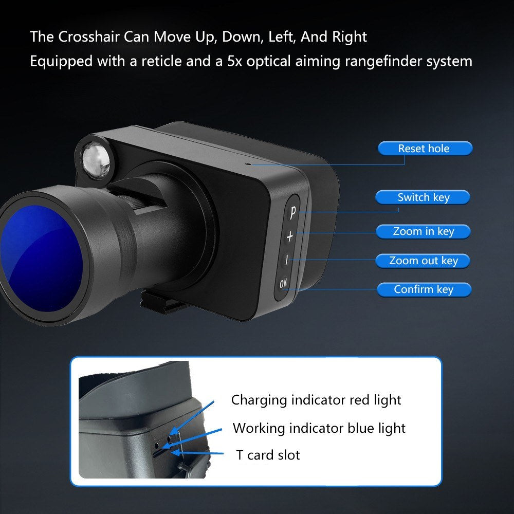 Infrared Night Vision Goggles 3in Display 4K Sensor 5X Digital Optical Zoom 2000MAH Battery 800M Viewing Range Binoculars