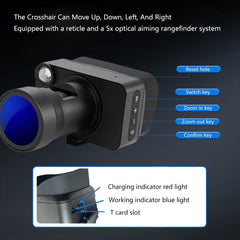 Infrared Night Vision Goggles 3in Display 4K Sensor 5X Digital Optical Zoom 2000MAH Battery 800M Viewing Range Binoculars