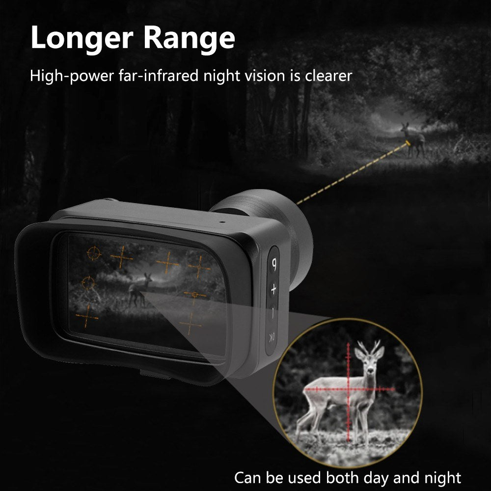 Infrared Night Vision Goggles 3in Display 4K Sensor 5X Digital Optical Zoom 2000MAH Battery 800M Viewing Range Binoculars