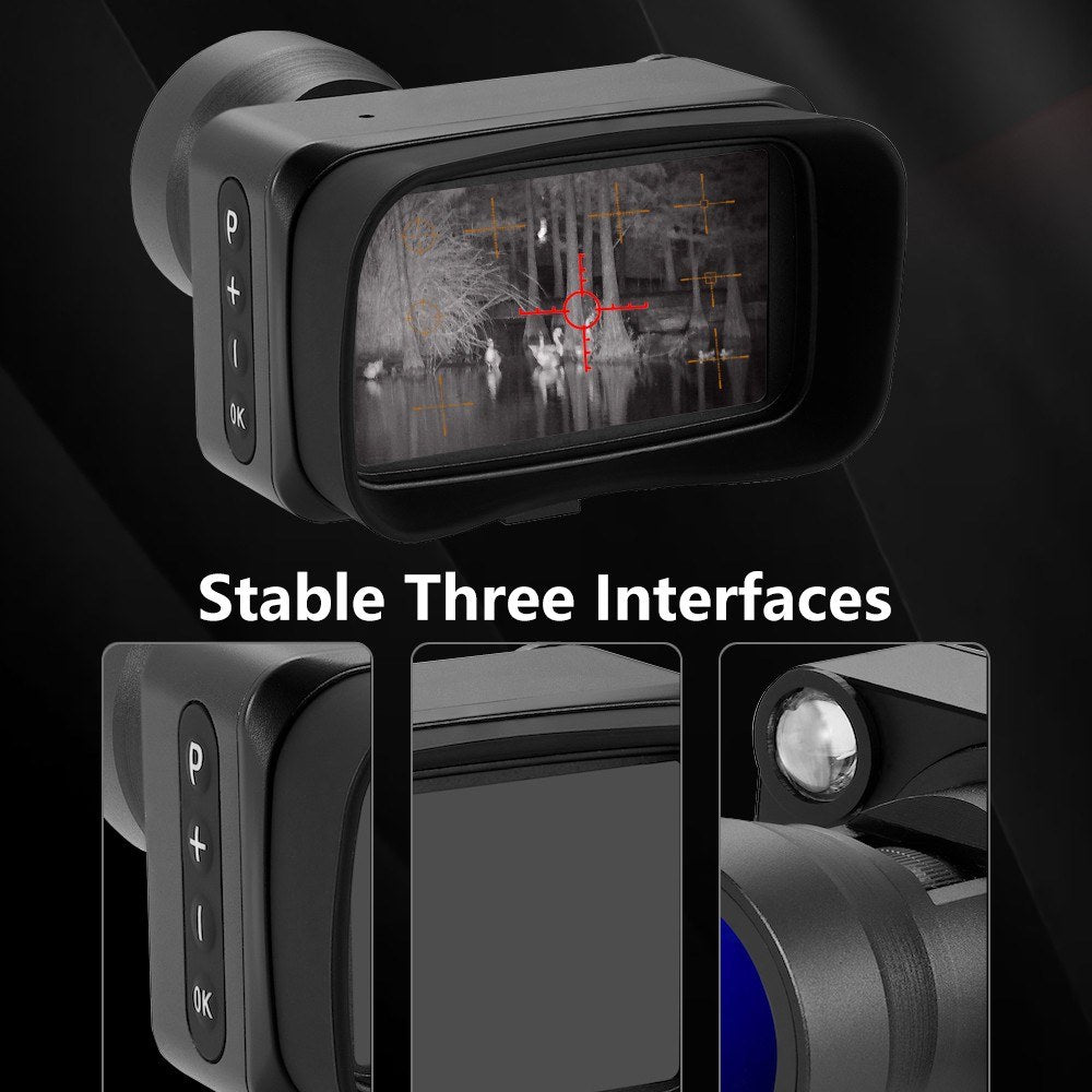 Infrared Night Vision Goggles 3in Display 4K Sensor 5X Digital Optical Zoom 2000MAH Battery 800M Viewing Range Binoculars