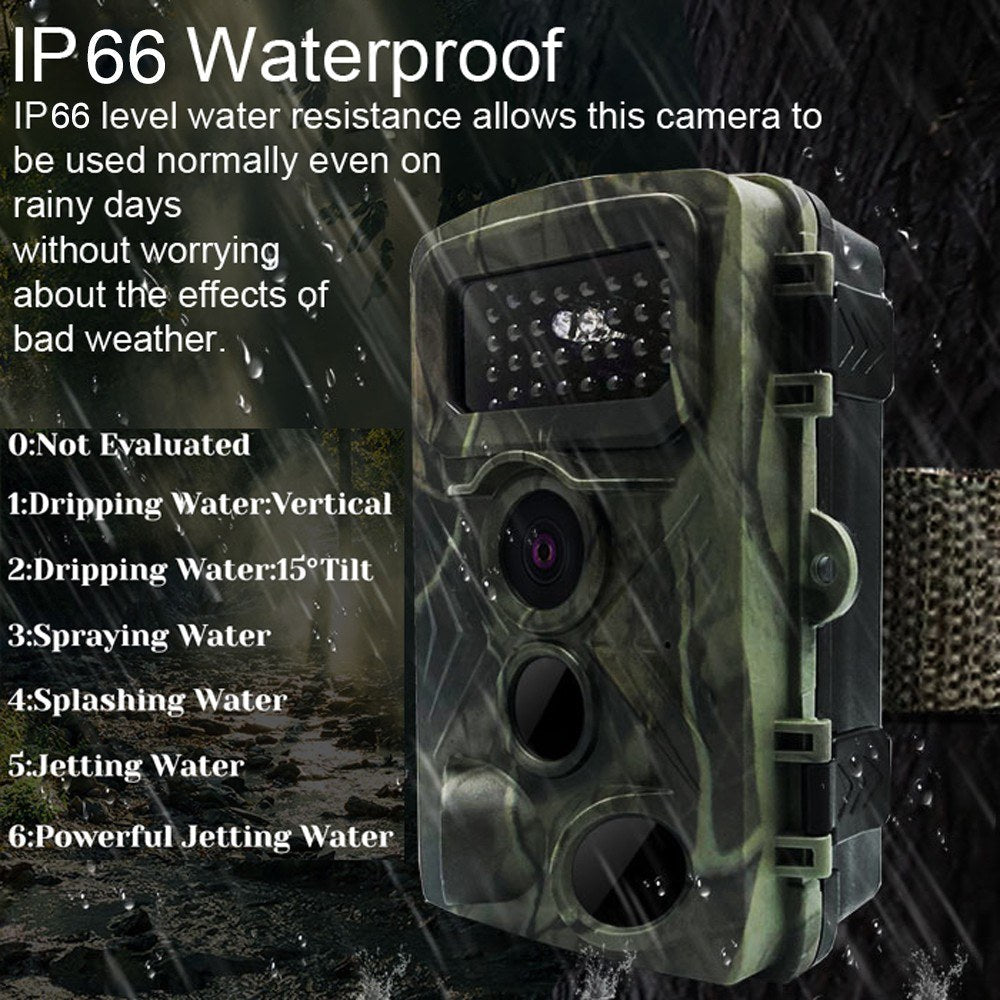 Trail Camera Multi-function Outdoor Huntings Animal Observation House Monitoring Camera IP66 Waterproof with 34 Infrared Lights Camera