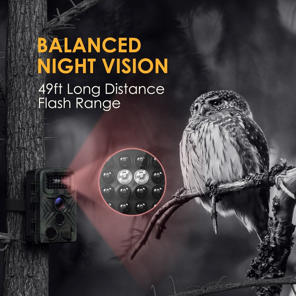 Trail Camera Multi-function Outdoor Huntings Animal Observation House Monitoring Camera IP66 Waterproof with 34 Infrared Lights Camera
