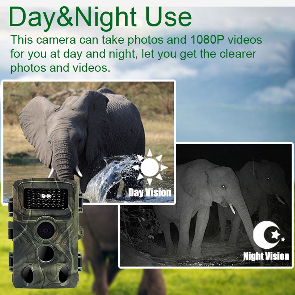 Trail Camera Multi-function Outdoor Huntings Animal Observation House Monitoring Camera IP66 Waterproof with 34 Infrared Lights Camera