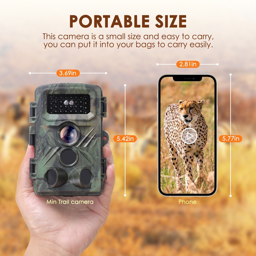 Trail Camera Multi-function Outdoor Huntings Animal Observation House Monitoring Camera IP66 Waterproof with 34 Infrared Lights Camera