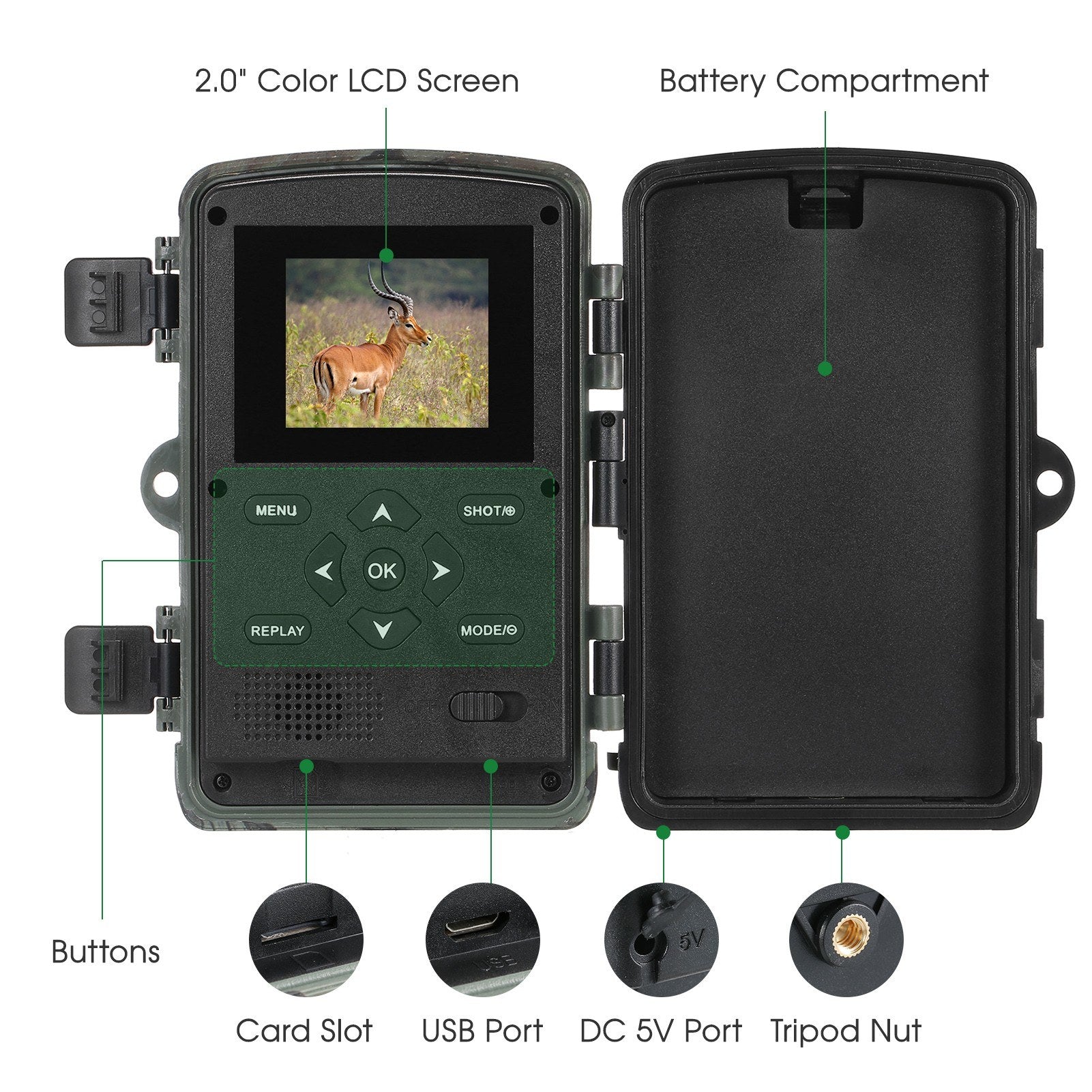36MP 1080P Night Vision Trail Camera Waterproof Infrared Motion Camera