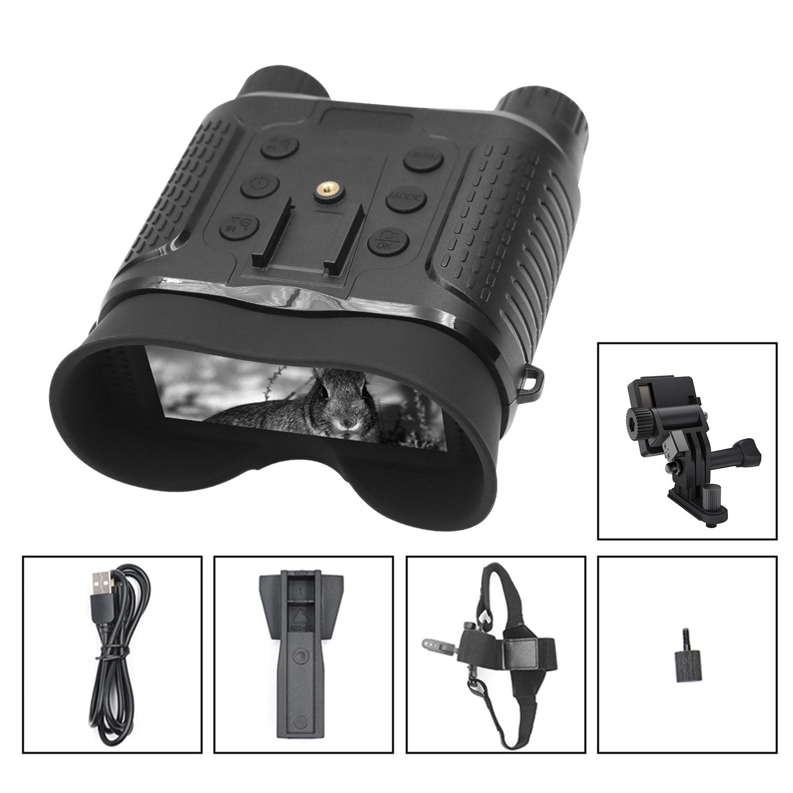 4K Infrared Head Mounted Night Vision Goggles with 2.7" TFT Screen 8X Digital Zoom 350-400M Night Range for Cave Searching, Security Hiking, Night Fishing, Hunting, Wildlife Watching
