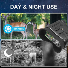 4K Infrared Head Mounted Night Vision Goggles with 2.7" TFT Screen 8X Digital Zoom 350-400M Night Range for Cave Searching, Security Hiking, Night Fishing, Hunting, Wildlife Watching