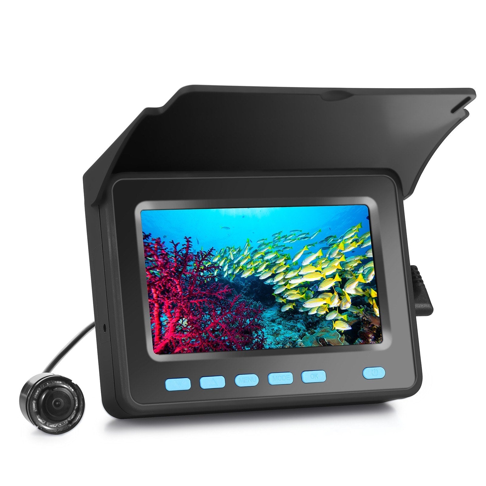 20M/30M 1200TVL Underwater Fishing Camera Fish Finder 4.3'' LCD Monitor 8PCS IR LED Night Vision Camera for Ice Boat Fishing