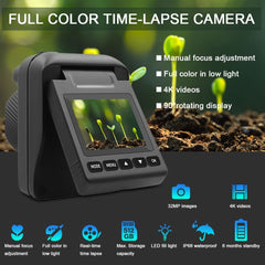 Outdoor Time Lapse Camera 32MP 4K Waterproof Timelapse Camera Recorder with 90 Degree Rotating Screen 6 Months Battery Life