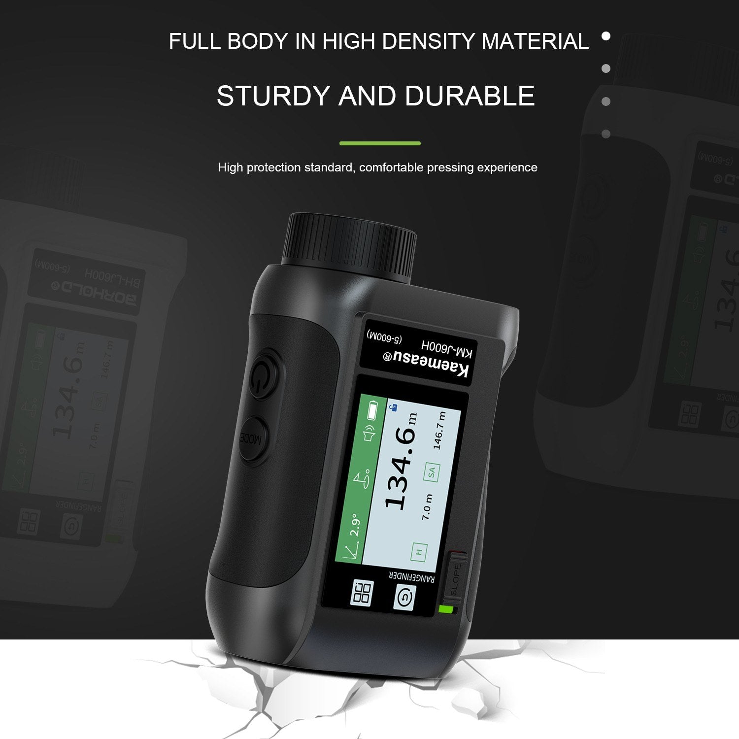 Golf Rangefinder Distance Meter with LCD Touch Screen 6.5X Magnification USB Rechargeable Range Finder with Speaker Slope Function Flagpole Locking